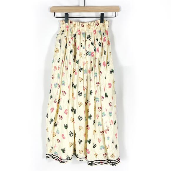 Hofmann Copenhagen Elina Heart Print Skirt Yellow Pleated‎ Elastic Waist Sz 2 - Picture 12 of 14